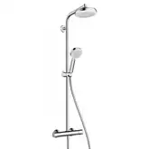 Душова система Hansgrohe Crometta 160 Showerpipe EcoSmart 1jet 9л / хв з термостатом білий / хром (27265400)