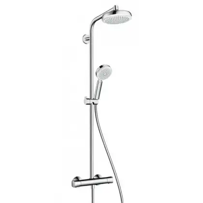 GROHE Душевая система с термостатом Hansgrohe Crometta 100 (цвет - хром) (27265400) фото 1 Aquada.com.ua GROHE Душевая система с термостатом Hansgrohe Crometta 100 (цвет - хром) (27265400) фото 1 Aquada.com.ua