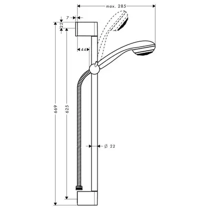 GROHE Hansgrohe Душевой набор, 0,65 м Crometta 85 (27728000) фото 4 Aquada.com.ua