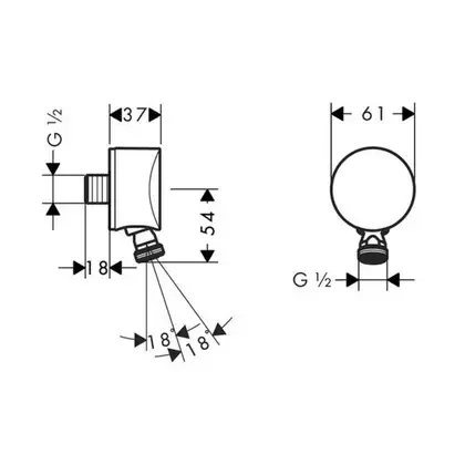 Подключение для шланга Hansgrohe Fixfit S 27506000 фото 2 Aquada.com.ua