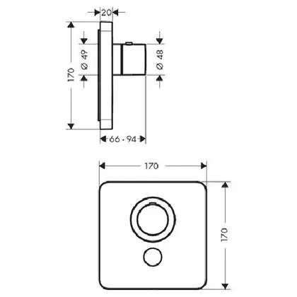 Термостат ShowerSelect Highflow для 1 потребителя с клапаном для ручного душа Axor Urquiola (36706000) фото 2 Aquada.com.ua Термостат ShowerSelect Highflow для 1 потребителя с клапаном для ручного душа Axor Urquiola (36706000) фото 2 Aquada.com.ua