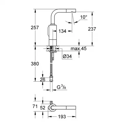 Смеситель электронный для раковины Grohe Essence E (цвет - хром) (36092000) фото 2 Aquada.com.ua Смеситель электронный для раковины Grohe Essence E (цвет - хром) (36092000) фото 2 Aquada.com.ua
