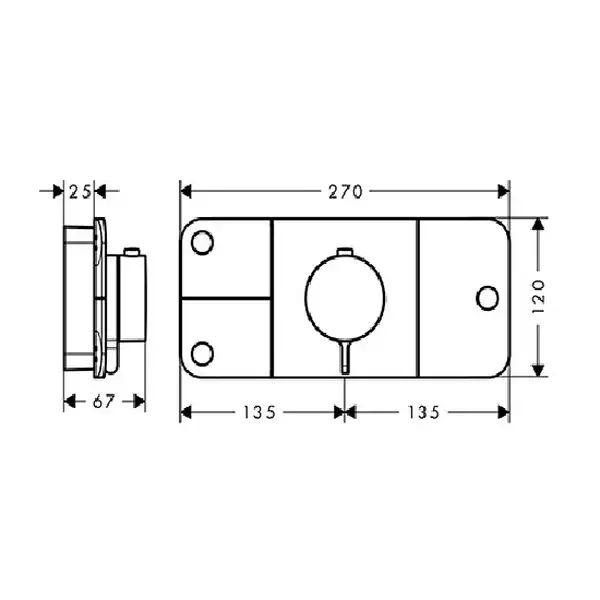 Термостат для душа Axor One (цвет - хром) (45713000) фото 3 Aquada.com.ua Термостат для душа Axor One (цвет - хром) (45713000) фото 3 Aquada.com.ua