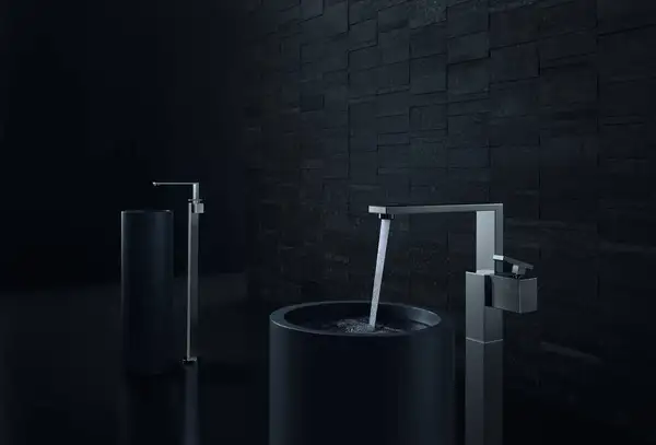 Смеситель напольный для раковины, алмазная резка Axor Edge (цвет - хром), с донным клапаном push-open (46041000) фото 2 Aquada.com.ua Смеситель напольный для раковины, алмазная резка Axor Edge (цвет - хром), с донным клапаном push-open (46041000) фото 2 Aquada.com.ua