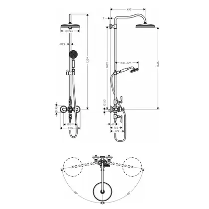 Душевая система с термостатом Axor Montreux Showerpipe (цвет - хром/белый) (16572000) фото 3 Aquada.com.ua Душевая система с термостатом Axor Montreux Showerpipe (цвет - хром/белый) (16572000) фото 3 Aquada.com.ua
