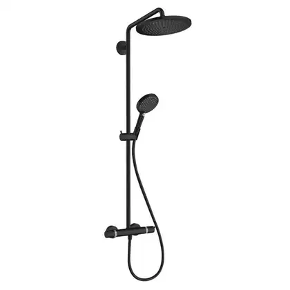 Душева система с термостатом Hansgrohe Croma Select S Showerpipe 280 1jet (цвет - чёрный матовый) (26890670) фото 1 Aquada.com.ua