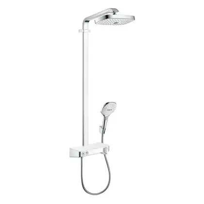 Душевая система с термостатом Hansgrohe Raindance Select E Showerpipe 300 2jet с ShowerTablet Select 300 (цвет - хром/белый) (27126400) фото 1 Aquada.com.ua