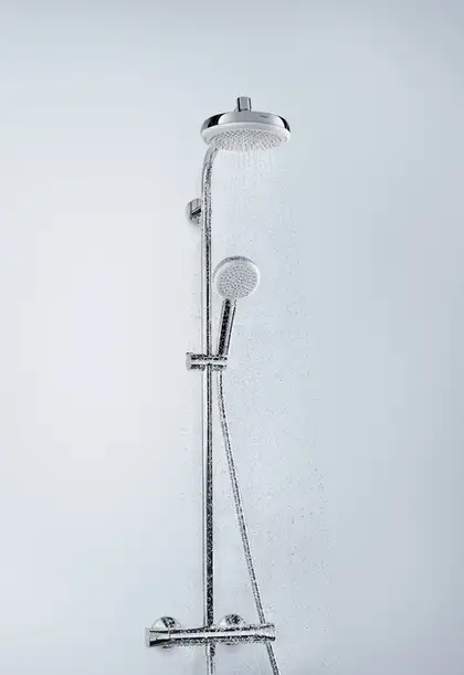 Душевая система Hansgrohe Crometta Showerpipe 160 1jet (цвет - хром/белый) (27266400) фото 3 Aquada.com.ua