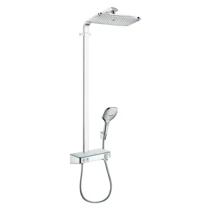 Душевая система с термостатом Hansgrohe Raindance E Showerpipe 360 1jet с ShowerTablet Select 300 (цвет - хром) (27288000) фото 1 Aquada.com.ua Душевая система с термостатом Hansgrohe Raindance E Showerpipe 360 1jet с ShowerTablet Select 300 (цвет - хром) (27288000) фото 1 Aquada.com.ua
