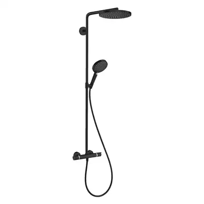 Душевая система с термостатом Hansgrohe Raindance Select S Showerpipe 240 1jet PowderRain (цвет - чёрный матовый) (27633670) фото 1 Aquada.com.ua