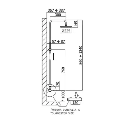 Душевая система с термостатом Paffoni Level Plus Ø 225 мм (цвет - хром) (ZCOL601CR) фото 3 Aquada.com.ua