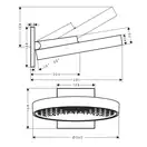 Верхний душ Ø 360 мм Hansgrohe Rainfinity, 1 тип струи (цвет - матовая бронза) (26230140) фото 2 Aquada.com.ua