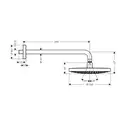 Верхний душ с держателем Hansgrohe Raindance Select S 2jet Ø 240 мм (цвет - хром/белый) (26466400) фото 2 Aquada.com.ua