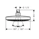 Верхний душ Hansgrohe Croma Select E 180 2jet (цвет - хром/белый) (26524400) фото 2 Aquada.com.ua