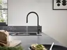 Встраиваемая кухонная мойка Hansgrohe S51 S510-F660 (цвет - чёрный графит) 660 (43313170) фото 8 Aquada.com.ua