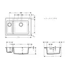 Встраиваемая кухонная мойка Hansgrohe S51 S510-F635 (цвет - серый бетон) 180/450 (43315380) фото 5 Aquada.com.ua