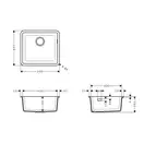 Мойка для монтажа под столешницу Hansgrohe S51 S510-U450 (цвет - серый бетон) 450 (43431380) фото 2 Aquada.com.ua