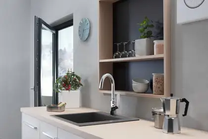 Встраиваемая кухонная мойка Hansgrohe S51 S510-F450 (цвет - чёрный графит) 450 (43312170) фото 3 Aquada.com.ua Встраиваемая кухонная мойка Hansgrohe S51 S510-F450 (цвет - чёрный графит) 450 (43312170) фото 3 Aquada.com.ua