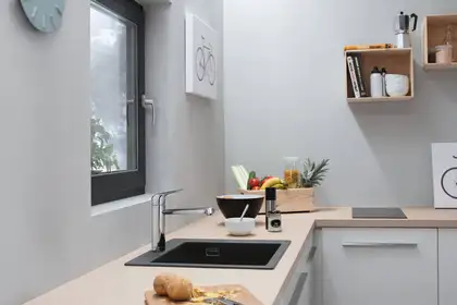 Встраиваемая кухонная мойка Hansgrohe S51 S510-F450 (цвет - чёрный графит) 450 (43312170) фото 5 Aquada.com.ua Встраиваемая кухонная мойка Hansgrohe S51 S510-F450 (цвет - чёрный графит) 450 (43312170) фото 5 Aquada.com.ua