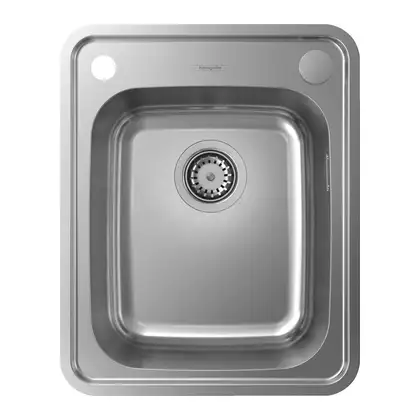 Встраиваемая кухонная мойка Hansgrohe S41 S412-F340 (цвет - нержавеющая сталь) 340/400 (43334800) фото 1 Aquada.com.ua