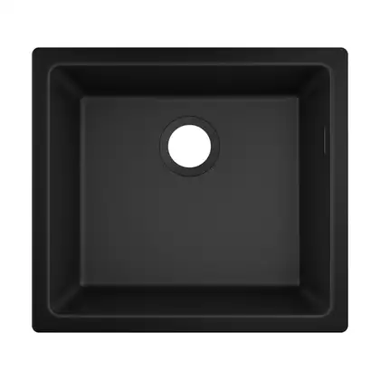 Мойка для монтажа под столешницу Hansgrohe S51 S510-U450 (цвет - чёрный графит) 450 (43431170) фото 1 Aquada.com.ua