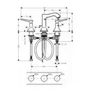 Смеситель для раковины на 3 отверстия Hansgrohe Metropol Classic (цвет - хром), с донным клапаном (31330000) фото 2 Aquada.com.ua