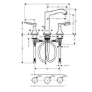 Смеситель для раковины на 3 отверстия Hansgrohe Metropol Classic (цвет - хром), с донным клапаном (31331000) фото 3 Aquada.com.ua