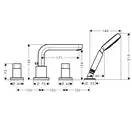 Смеситель на борт ванны Hansgrohe Metris S (цвет - хром) (31443000) фото 2 Aquada.com.ua