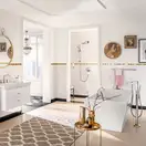 Смеситель для ванны однорычажный, напольный Hansgrohe Metropol Classic (цвет - хром/золото) (31445090) фото 2 Aquada.com.ua