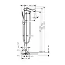 Смеситель для ванны однорычажный, напольный Hansgrohe Metropol Classic (цвет - хром/золото) (31445090) фото 4 Aquada.com.ua