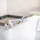 Смеситель на борт ванны Hansgrohe Metropol Classic (цвет - хром/золото) (31449090) фото 2 Aquada.com.ua