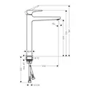 Смеситель для раковины высокий Hansgrohe Metropol (цвет - матовый чёрный хром), с донным клапаном Push-Open (32512340) фото 2 Aquada.com.ua