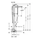 Смеситель для ванны напольный Hansgrohe Metropol (цвет - чёрный матовый), с душевым гарнитуром (32532670) фото 2 Aquada.com.ua