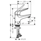 Смеситель для раковины Hansgrohe Novus (цвет - хром), с донным клапаном Push-Open (71022000) фото 3 Aquada.com.ua