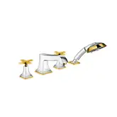 Смеситель на борт ванны Hansgrohe Metropol Classic (цвет - хром/золото) (31449090)