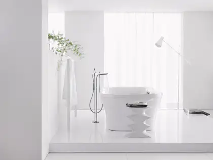 Смеситель отельностоящий для ванны Hansgrohe PuraVida (цвет - хром) (15473000) фото 2 Aquada.com.ua