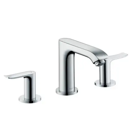 Смеситель для раковины, двухвентельный Hansgrohe Metris (цвет - хром), с донным клапаном (31083000) фото 1 Aquada.com.ua