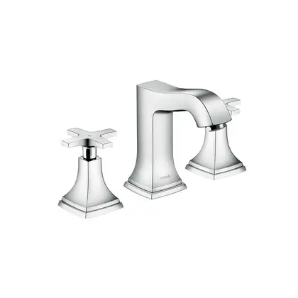 Смеситель для раковины на 3 отверстия Hansgrohe Metropol Classic (цвет - хром), с донным клапаном (31306000) фото 1 Aquada.com.ua