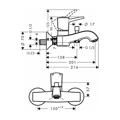 Смеситель для ванны, однорычажный Hansgrohe Metropol Classic (цвет - хром) (31340000) фото 2 Aquada.com.ua Смеситель для ванны, однорычажный Hansgrohe Metropol Classic (цвет - хром) (31340000) фото 2 Aquada.com.ua