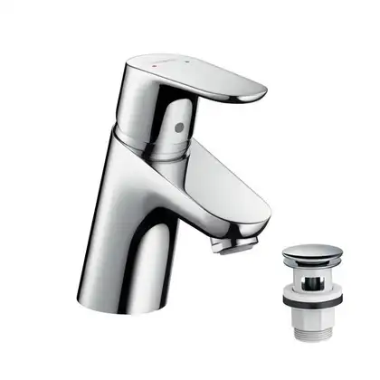 Cмеситель для раковины однорычажный Hansgrohe Focus E (цвет - хром), с донным клапаном (31604000) фото 1 Aquada.com.ua