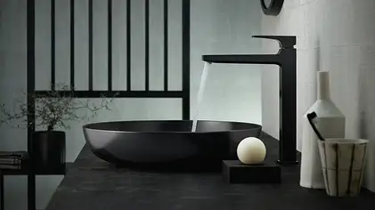 Смеситель для раковины высокий Hansgrohe Metropol (цвет - чёрный матовый), с донным клапаном (32512670) фото 2 Aquada.com.ua Смеситель для раковины высокий Hansgrohe Metropol (цвет - чёрный матовый), с донным клапаном (32512670) фото 2 Aquada.com.ua