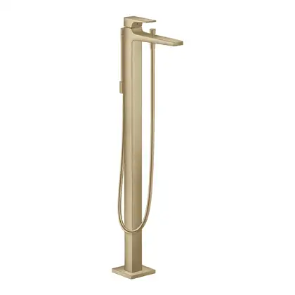 Смеситель для ванны напольный Hansgrohe Metropol (цвет - шлифованная бронза), с душевым гарнитуром (32532140) фото 1 Aquada.com.ua