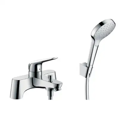Смеситель на борт ванны Hansgrohe Novus (цвет - хром), с ручным душем (71044000) фото 1 Aquada.com.ua