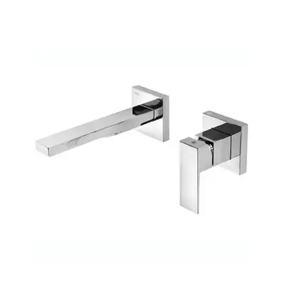 Смеситель для раковины со стены TRES Cuadro 245 mm хром (00620011) фото 2 Aquada.com.ua