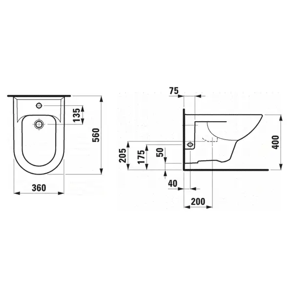 Биде подвесное Laufen Pro (H8309510003041) фото 4 Aquada.com.ua