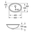 Раковина встраиваемая под столешницу Villeroy & Boch Evana 455 х 305 мм (61474601) фото 2 Aquada.com.ua