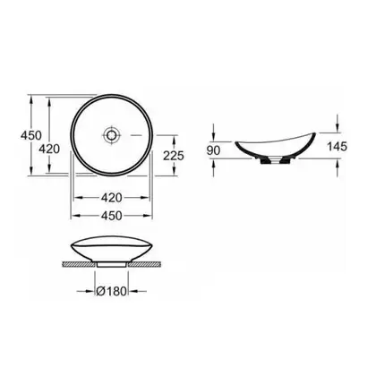 Раковина накладная на столешницу Villeroy & Boch My Nature d=45 см (411045R1) фото 3 Aquada.com.ua Раковина накладная на столешницу Villeroy & Boch My Nature d=45 см (411045R1) фото 3 Aquada.com.ua