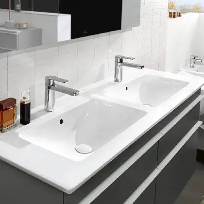 VILLEROY & BOCH Раковина двойная Villeroy-Boch Venticello 130х50 см (4111DL01) фото 2 Aquada.com.ua VILLEROY & BOCH Раковина двойная Villeroy-Boch Venticello 130х50 см (4111DL01) фото 2 Aquada.com.ua