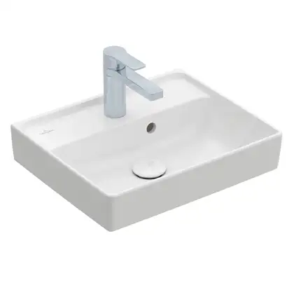 Маленькая (мини) раковина 45 х 37 см Villeroy & Boch Collaro (альпийский белый, с переливом) (43344501) фото 1 Aquada.com.ua