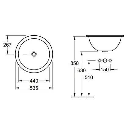 Раковина встраиваемая (в столешницу) сверху Villeroy & Boch Loop & Friends Ø 535 мм (61405101) фото 4 Aquada.com.ua Раковина встраиваемая (в столешницу) сверху Villeroy & Boch Loop & Friends Ø 535 мм (61405101) фото 4 Aquada.com.ua